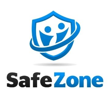 SafeZone logo a blue shield with the words Safezone underneath