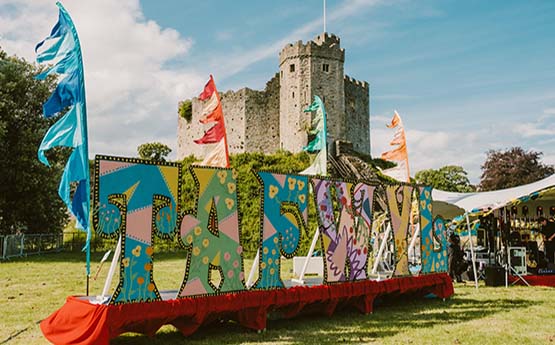 Image of Cardiff Castle with the word Tafwyl in front