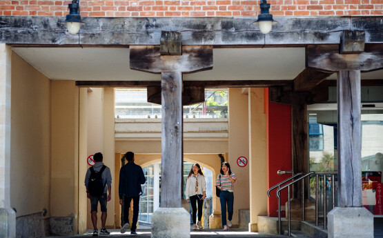 Students walking on Singleton campus.