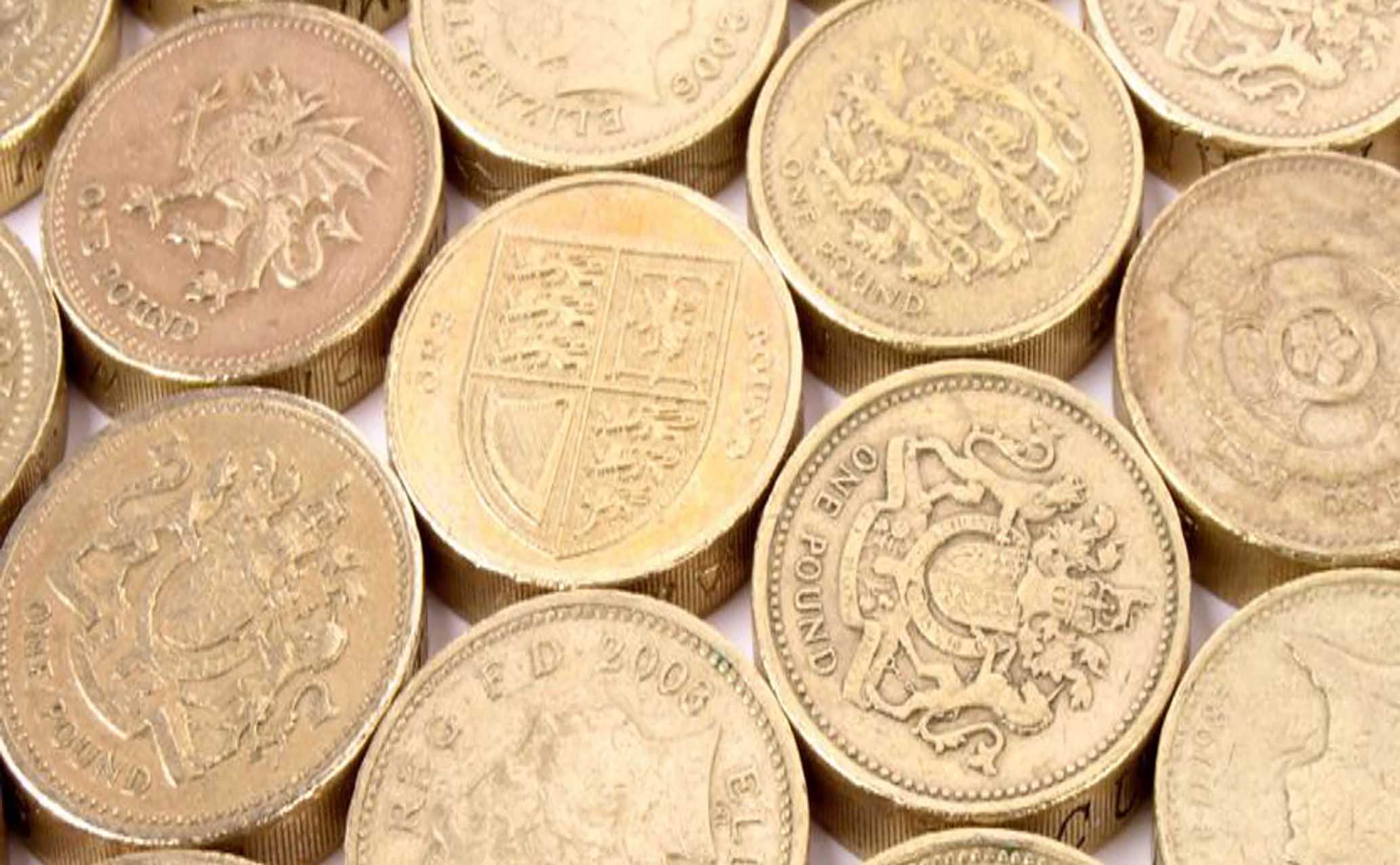 Collection of pound coins