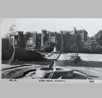 image of Clyne Castle on a postcard