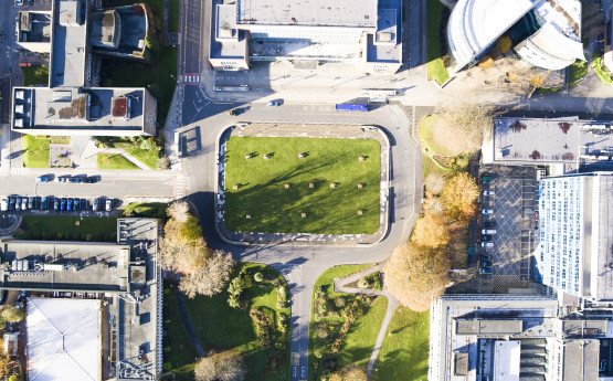 aerial photo of Singleton Park Campus
