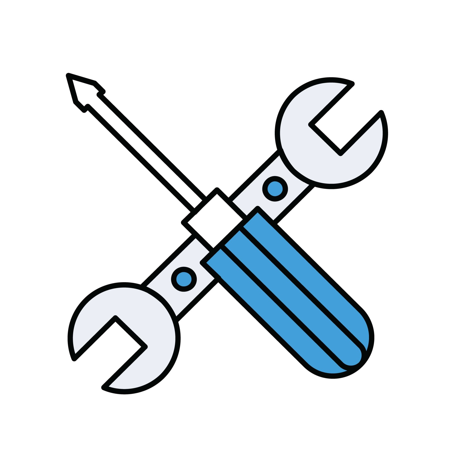 Spanner and screwdriver clipart