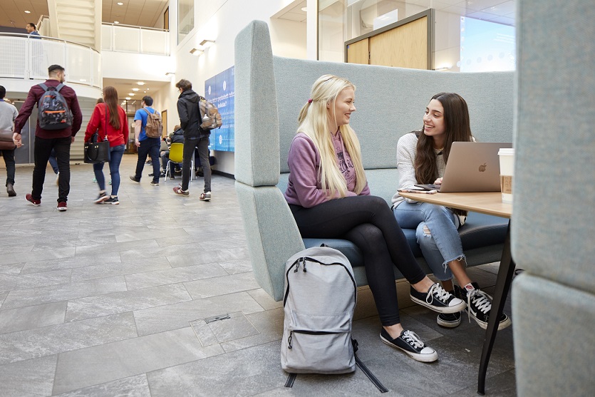 Students in the Bay Campus Library