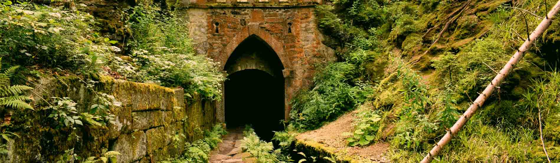 Tunnel under a bridge