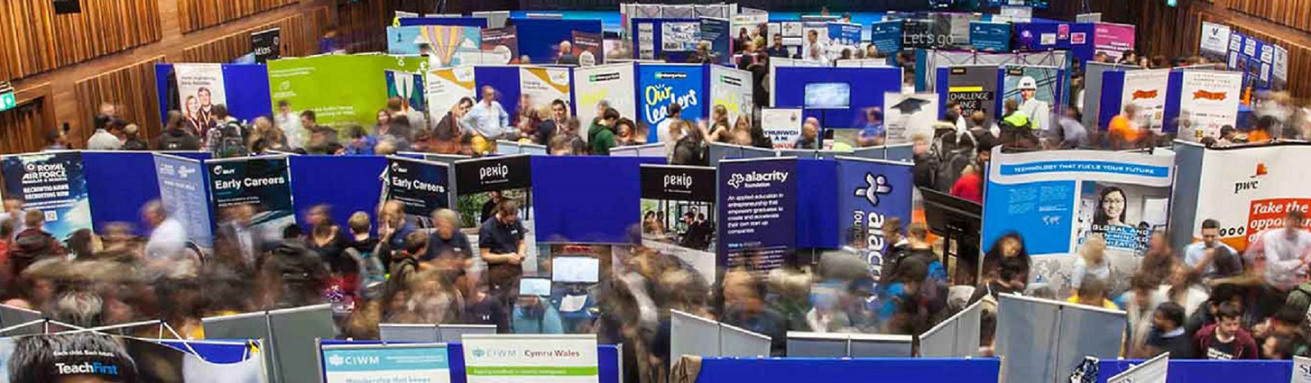 People in a busy hall