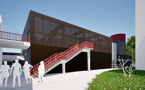 A computer generated image of the Energy Centre singleton Campus 