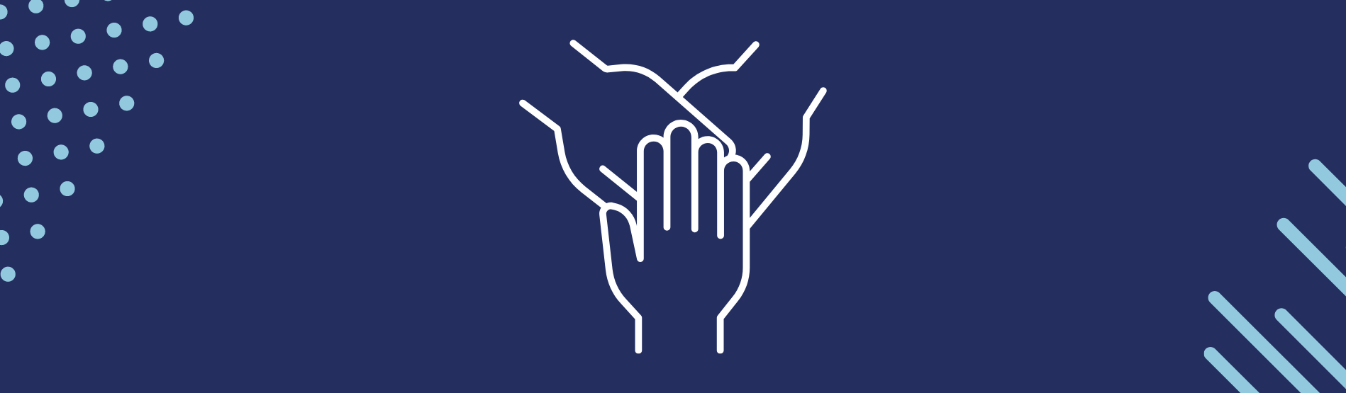 Icon of three hands all on top of eachother in a group