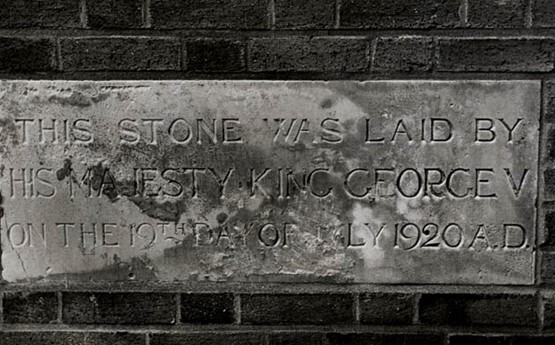 The Foundation Stone of the College was incorporated into the fabric of the 1937 library building 