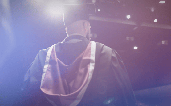 A student at graduation.