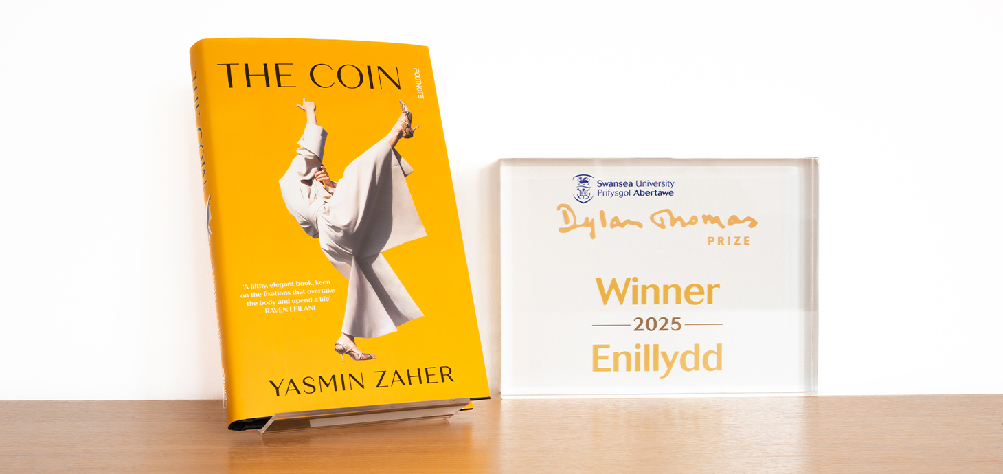 Winning book alongside trophy