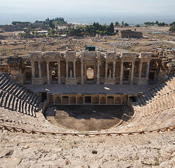 image of the ruins of ancient amphitheater in hierapolis