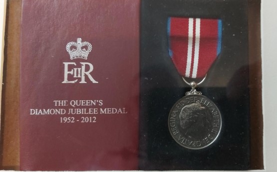 A medal awarded to Geraint for volunteer duties as a CFR with the University 