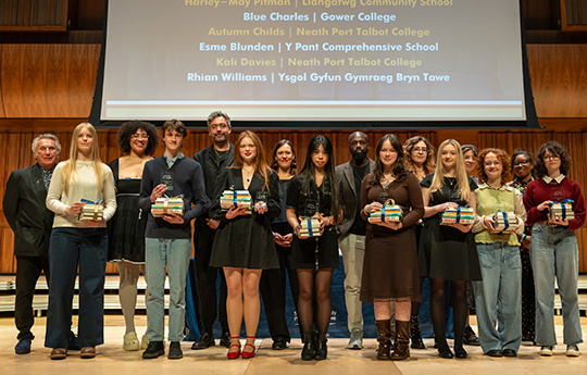 Winners and shortlisted authors on stage