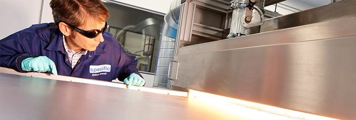 Researcher with equipment