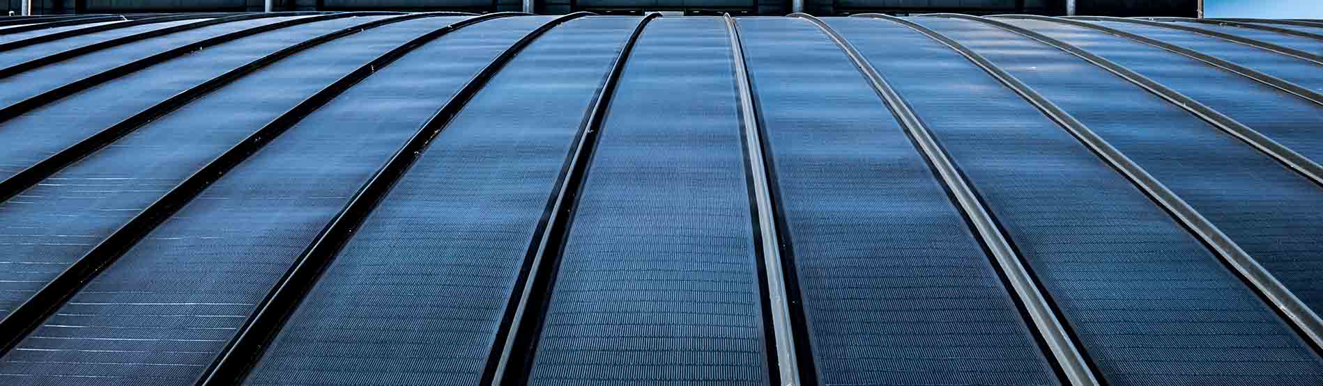 solar panel roof of active building