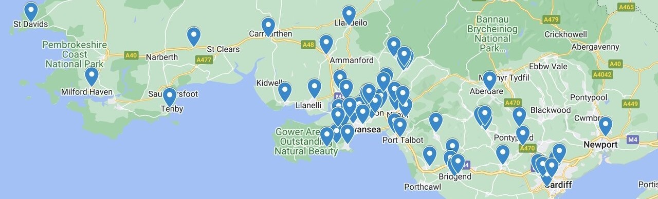 School Partnerships Map of school locations across Wales