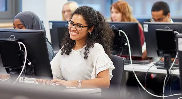 Students on computers