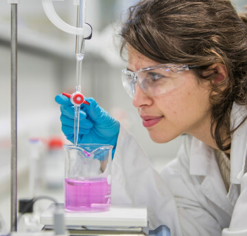 Female student in chemical engineering lab