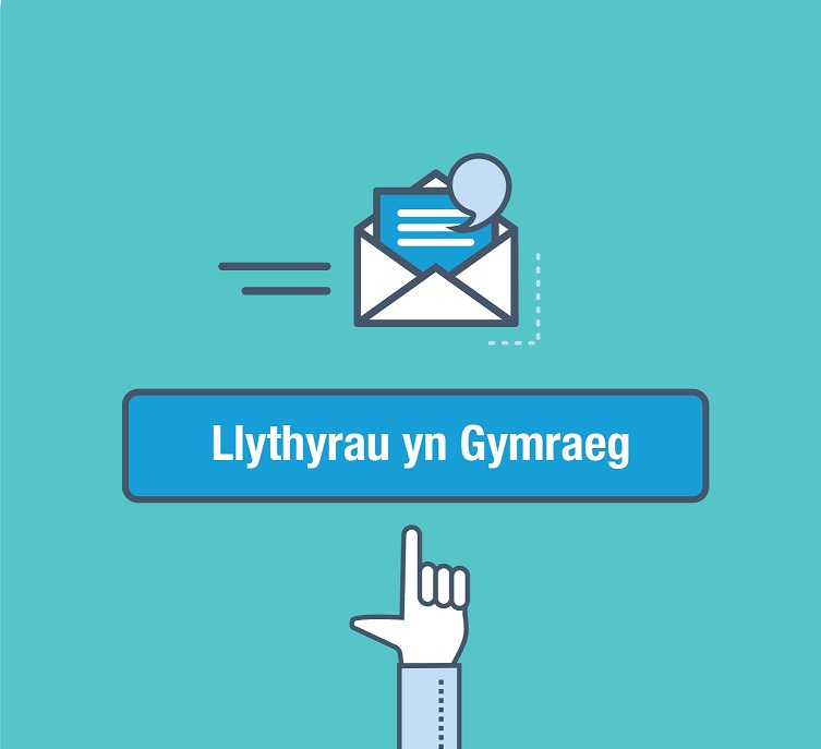 Logo llythyrau yn Gymraeg