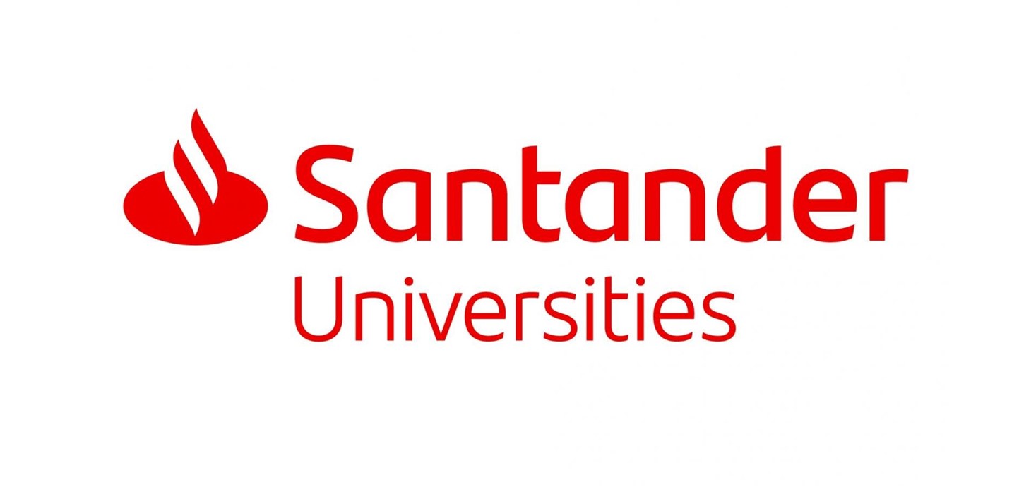 Logo Santander: mae gan Brifysgol Abertawe bartneriaeth â Santander, fel rhan o'r rhaglen Prifysgolion Santander.