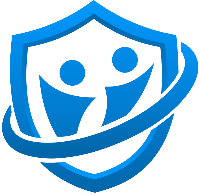 Safezone - blue shield on white background