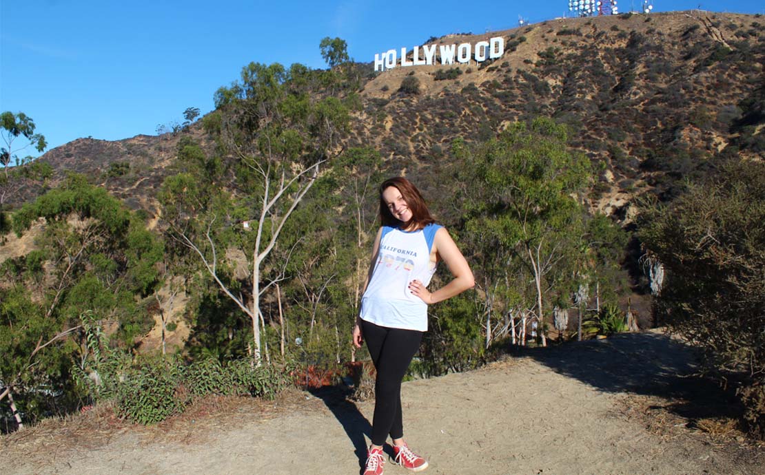 Kamile with the Hollywood sign