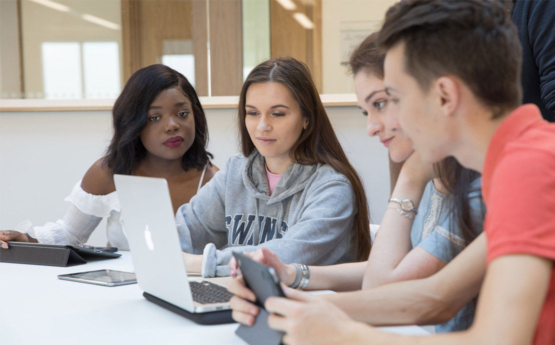 A group of students working together