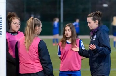 Girls on sport field