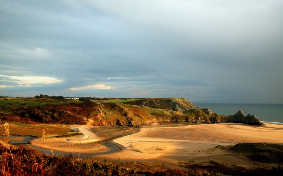 Image of three cliffs beach