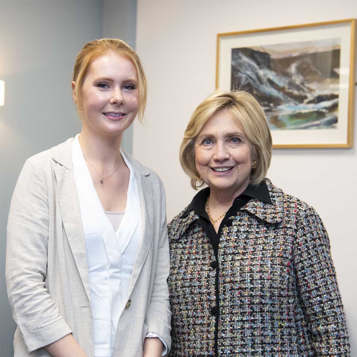 Angharad Devereux with Hillary Clinton