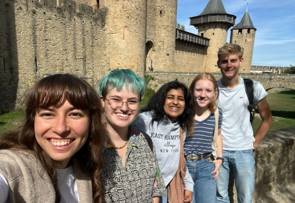 Group of Students standing outside castle in Toulouse