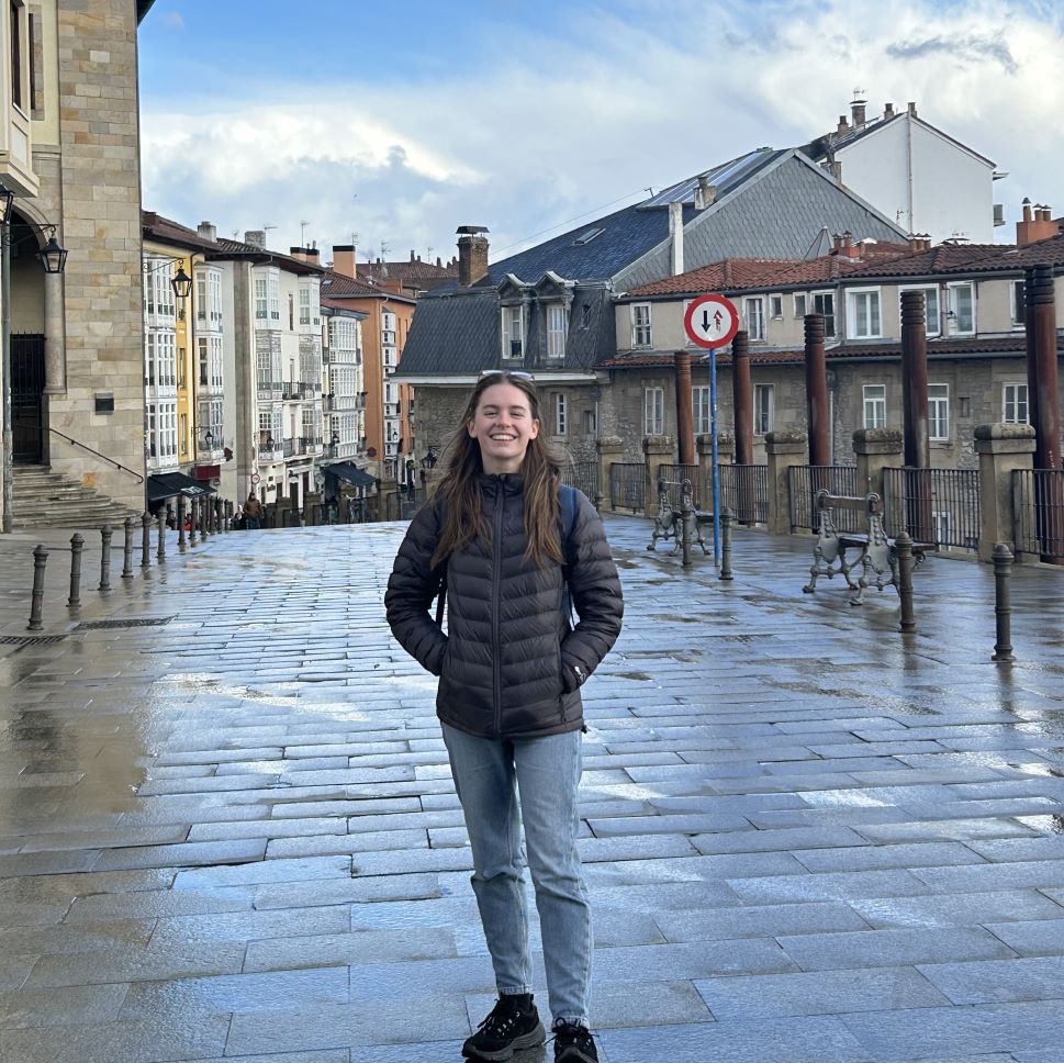 Darcy standing in Deusto