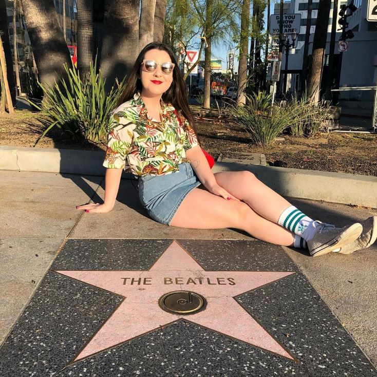 student on Hollywood walk of fame