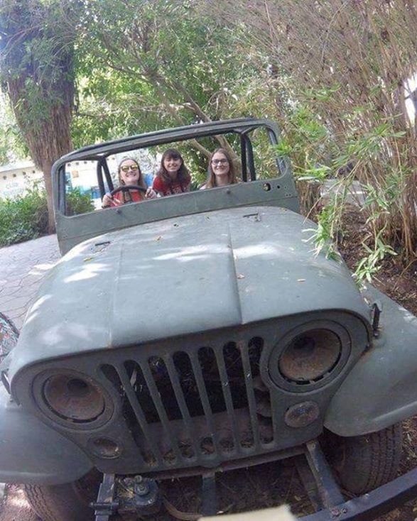 students in a car