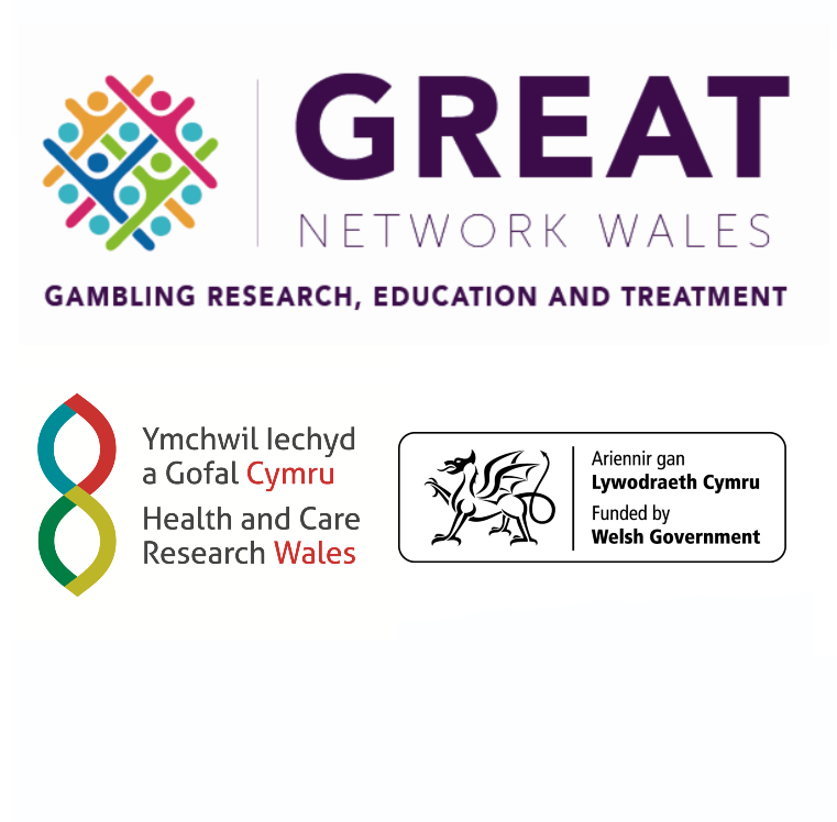 Logo for the GREAT Network Wales and its funders, Health and Care Research Wales and the Welsh Government
