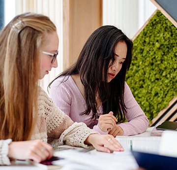 A student browsing on the iPad