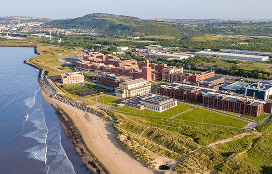 Aerial shot of Bay Campus