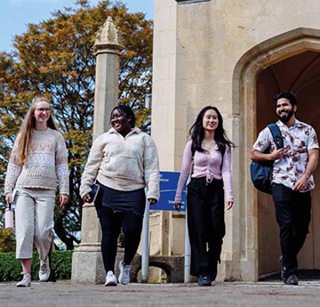 A group of international students on campus