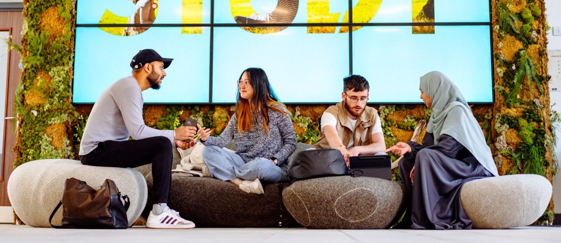 Group of international students at Bay Campus