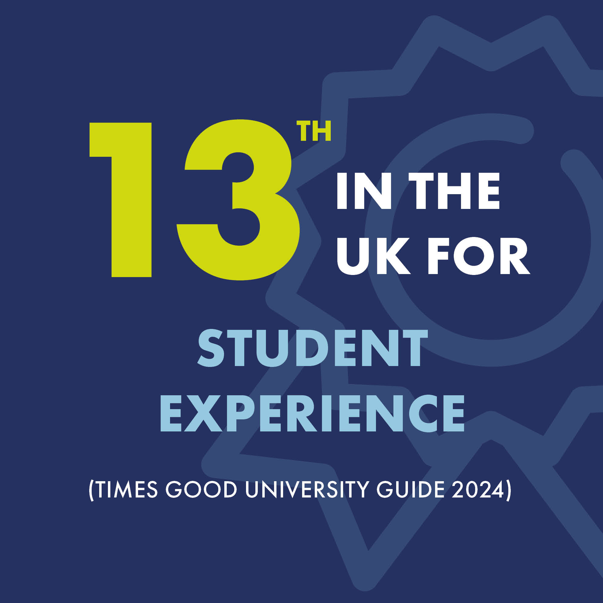 Law is ranked 13th in the UK for student experience