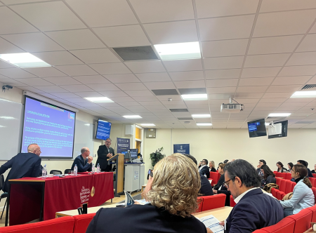 Proffesor Soyer delivering a Presentation