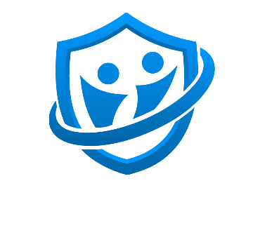 Safezone logo - blue shield on white background