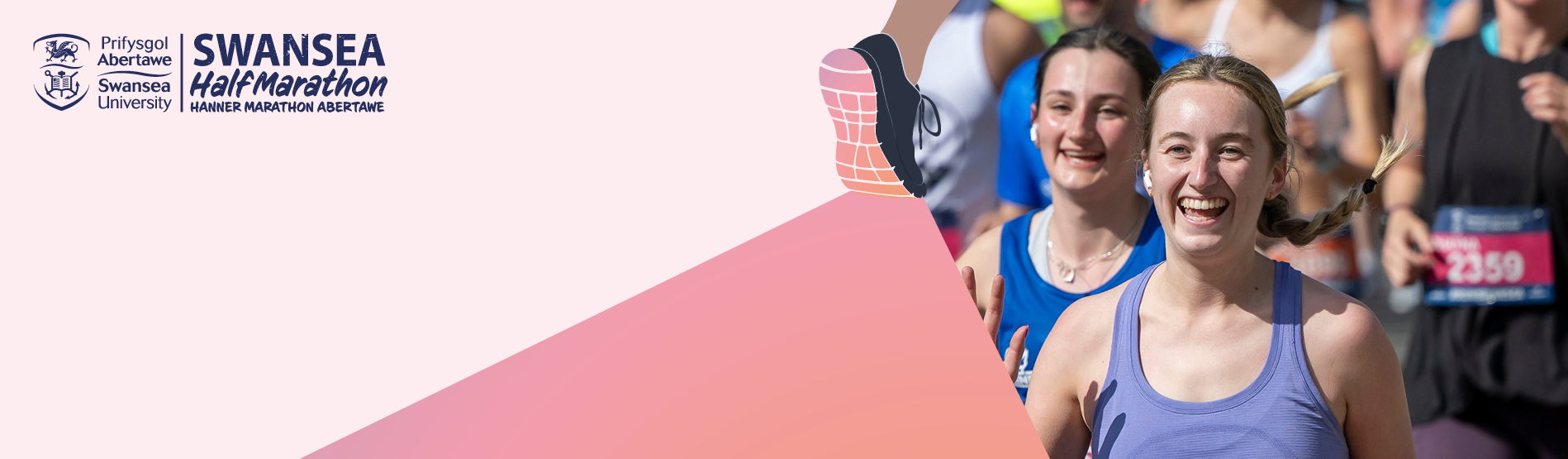 A graphical illustration of participants in the Swansea Half Marathon