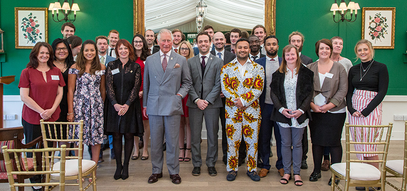 Students at Princes Foundation Graduation with Prince Charles