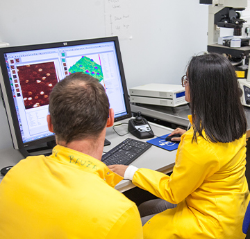Yellow coated Researchers in the Centre for Nano-health