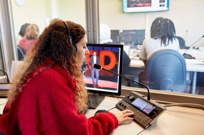 Student at a computer