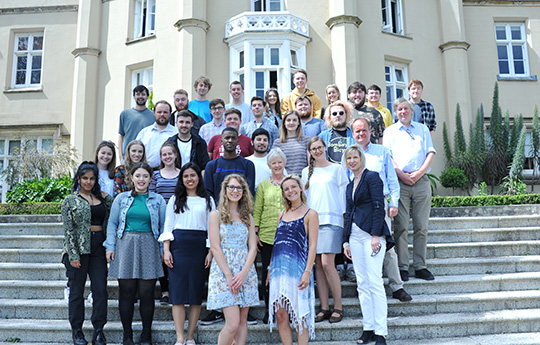 Final-year BA German students with staff, May 2019
