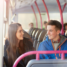 Two students on the Unibus