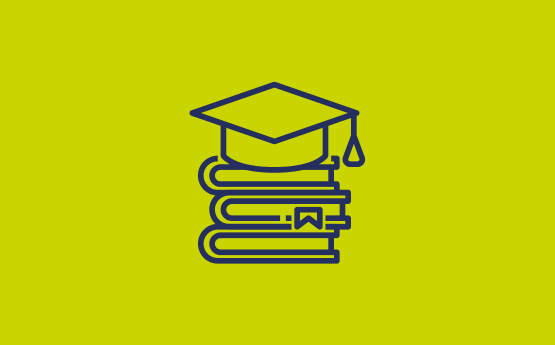 Icon showing graduation cap. 
